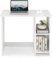 GIANTEX Escritorio de Ordenador con 2 Estantes, Mesa de Oficina Moderna, Diseño Minimalista, Escritorio de Madera para Oficina, Salón, Dormitorio, 80 x 40 x 74 cm, Blanco