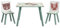 ZONEKIZ Table et 2 chaises pour Enfants 3-8 Ans Ensemble 3 pièces Motif Animaux pour Chambre à Coucher Salle de Jeux Pieds en Bois Massif Vert