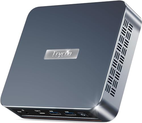 Trycoo WI-6 Pro Mini PC,12th Gen N100 Mini Computer, 8GB DDR4 RAM 256GB SSD, Triple 4K Output/2*USB3.0/WiFi/Bluetooth/Full Function Type-C/Gigabit Ethernet for Everyday Use