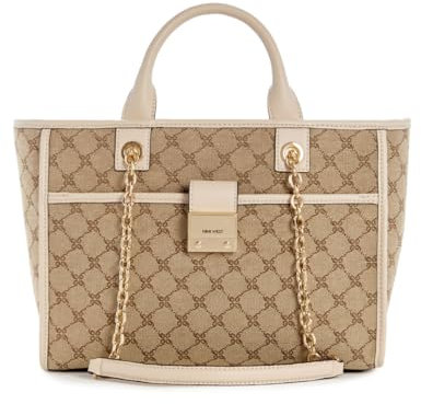 Nine West Allington Kleine Tragetasche, Mokka-Logo/Beige, Mokka-Logo/Beige, Large