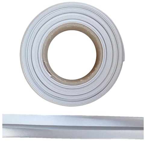 ME:NaMa Schrägband aus Polyester (Satin) - 10 m x 25 mm (gefalzt) - Hochwertiges Einfassband, Satinband, Schrägband - Ideal zum DIY-Nähen - In Belgien hergestellt, auf Einer Rolle (Grau)