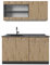 Vicco Cocina versátil R-Line, Roble Artesanal/Antracita, 140 cm sin encimera
