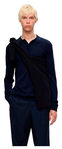 Selected Homme Herren Slhtray Ls Knit Merino Polo Noos Pullover
