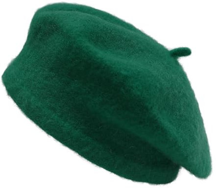 ZLYC Mädchen Klassische Der Französische Künstler Baskenmütze Barett(Grün),Einheitsgröße