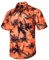 Rithern Chemises Hawaïenne Homme Manches Courtes Plage Vacances Chemises Été Palmier Casual Aloha Button Down Orange XL