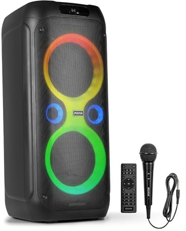Fenton Core160 Musikbox Bluetooth Groß 240W, Akku 12 Std, Karaoke Mikrofon, BT 5.3, Fernbedienung, Partybox Bluetooth Box Groß, Stereo-Pairing, Tragbare Musik Box, Boom Box