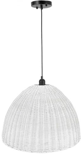 VIVANNO Deckenlampe Deckenleuchte Rattan CACIO 45x30 cm weiß