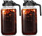 Mason Jar Pitcher 64oz Leckdosenglas Juice Pitcher mit Deckel & Ausguss 2pcs breites Mund kaltes Gebräu Masonglas für Flüssigkeiten, Eistee, Säfte, kaltes Kaffee, Muttermilch
