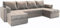 Masseno Ecksofa NAKO mit Schlaffunktion U-Form, Sofa mit Bettkasten, Wohnzimmersofa, Couch, Soffa, Bettsofa, Couchgarnitur- Beige, Paros 02