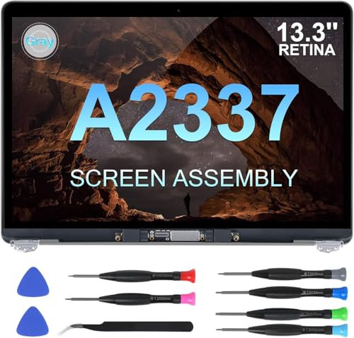 JQYDZH Schermo di ricambio 13,3 pollici per MacBook Air 13 pollici A2337 M1 2020 anno (modello: EMC 3598 MGN93 MGNA3 MGND3 MGNE3 MGN63 MGN73) Montaggio completo display LCD (per A2337 (grigio siderale