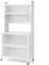 GOPLUS Küchenschrank mit 5/6 Ebenen, Buffetschrank mit Arbeitsplatte & Schränken, Vorratsschrank mit Klapptüren, Haken, Küchenbuffet mit Rollen, Mikrowellenschrank (Weiß,80 x 40 x 160 cm)