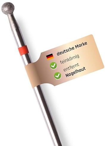 Nagelfräser Bit NAGELHAUT KUGEL, Diamant-Bit Fein für Arbeiten an empfindlicher NAGELHAUT, Fräser Bits für saubere & hygienische Maniküre, Nagelfräser Aufsatz langlebiger, Lyins-Nailshop.de