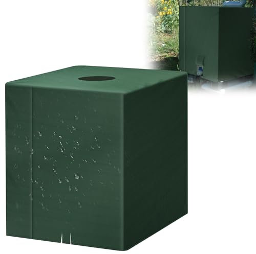 IBC Tank Abdeckung, Upgrade 420D Abdeckplane für Wassertank 1000L wasserdichte Staubdichte Schutz, Schutzabdeckung Schutzplane Regenwassertank Container Cover 120x100x116 cm