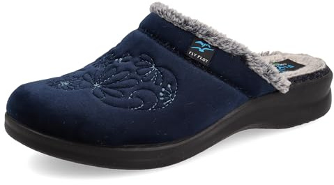 Fly Flot Damen Ciabatta Donna in Morbida Microfibra E Peluche, Sottopiede in Peluche, Suola in Poliuretano 3cmHausschuh