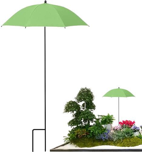 Terrassenschirme – verstellbarer Sonnenschirm im Freien, Sonnendach für den Garten, wetterfester UV-Schutzschirm mit Neigung, einfaches P-Design, Flat Edge Green, riferimento alla descrizione