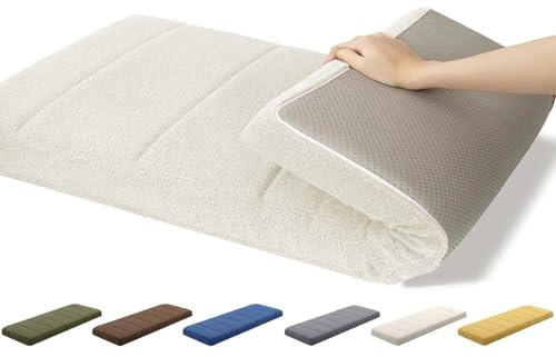 AQIGR Bankkissen 100x40 120x40 140x40 80x40 150x50 Bankauflage Sitzkissen Bank Sitzauflage Sitzbank Auflage Polster fur Kissenauflage Küchenbank Gardenbank Essbank(Dunkelbeige,35x80CM)