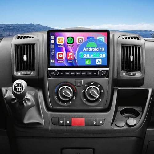 2+64G Autoradio für FIAT Ducato Peugeot Boxer Citroën Jumper 2006-2023 | Android 13 10 Zoll Touchscreen Auto Stereo Display Player Radio GPS Navi Head Unit mit Carplay Android Auto FM RDS SWC DSP