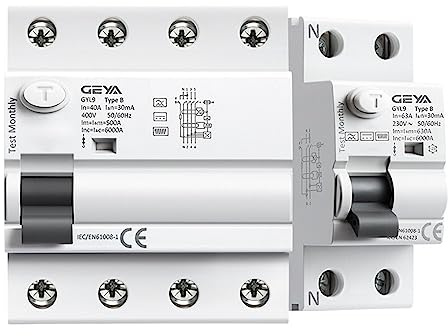 Disjoncteur différentiel magnétique type B GYL9, 2P, 4P, 40 A, 63 A, 30 mA, 100, 300, protection contre les fuites, 6 kA(63A 300mA,2 Pole)