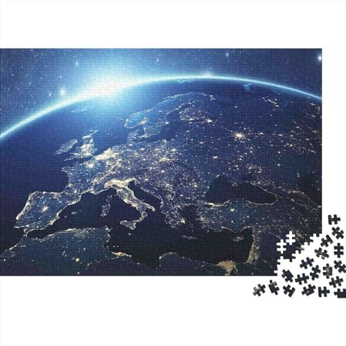 Earth Night View 1000 Piece Jigsaw Puzzles for Adults Fun Challenging Sustainable Recycled Board Home Decor 52x38cm/1000pcs