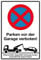 WANDKINGS Hinweisschild - Parken vor der Garage verboten! - stabile Aluminium Verbundplatte - Wähle eine Größe - 20x15 cm