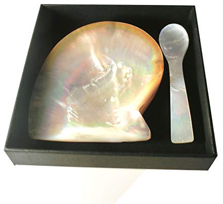 Atelier Akara Bol à caviar et cuillère en nacre véritable, assiette à caviar, set de service, coquillage