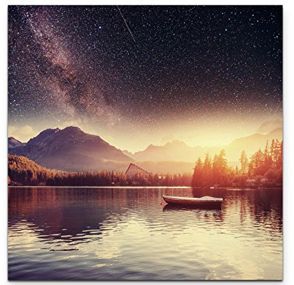 Paul Sinus Art Leinwandbilder | Bilder Leinwand 90x90cm Shtrbske Pleso High Tatras – Slowakei