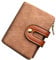 AOXONEL Petit Porte-Monnaie en Cuir RFID à Deux Volets pour Femme avec Fermeture éclair, Porte-Monnaie, Poche pour Carte d'identité, Fin, Compact, Marron, Small, Moderne