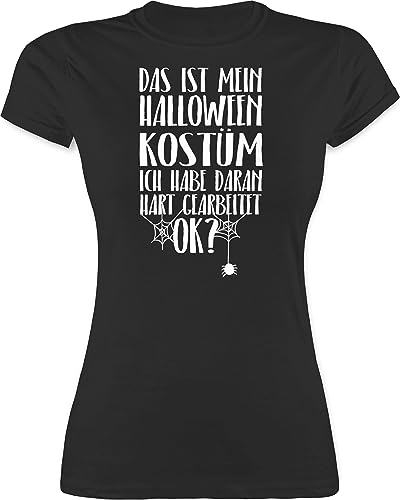 Shirt Damen - Das ist mein Halloween Kostüm - M - Schwarz - haloween t Helloween Party tshirt hallowwee t-shirt heloween Halloween. jalloween grusel gruselig hlloween hallowenn gruselige Frau