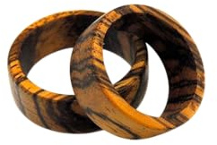 Holzringe aus Zebrano Edelholz, Fingerring, Unisex, Natur Farbe