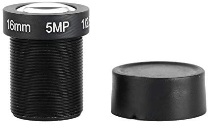 Lentille Focale Fixe de 16 mm, 5MP HD Objectif Grand Angle pour Caméra de Sécurité CCTV Connecteur à Vis Standard M12x0.5 Pièces de Rechange pour Caméra Objectif fisheye Mini objectif à focale fixe