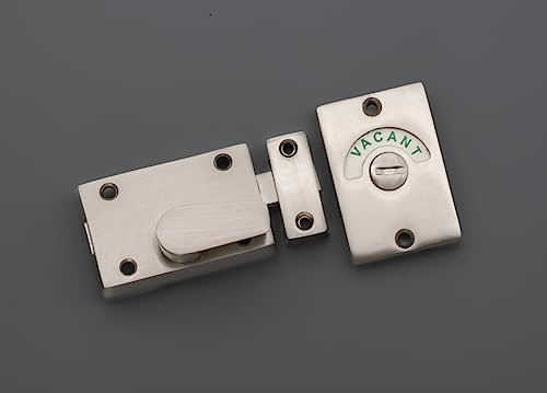 Infinity Decor Satin Nickel Vacant Engaged Sign Indicator Bolt, Zinc Bathroom WC Toilet Door Privacy Lock