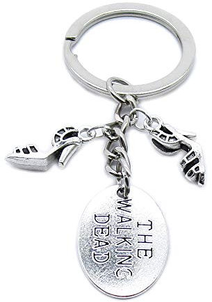 Porte-clés Fermoirs Bijoux Fournisseurs IP7F8P Dead Walking The Shoes Talons hauts Argent vieilli