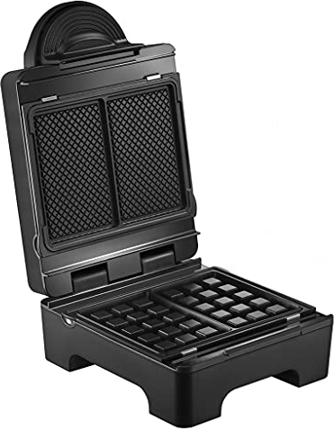LAGRANGE Gaufrier Tart'Gaufres, 1070W, 3 jeux de plaques inclus, gaufres avec grosses alvéoles d’un côté et surface lisse pour tartiner de l’autre, Plaques amovibles, Multifonction, 029424