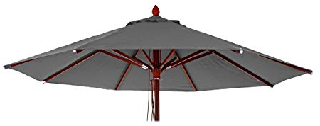 Mendler Ersatz-Bezug für Gastronomie Holz-Sonnenschirm HWC-C57, Sonnenschirmbezug, rund Ø4m Polyester 3kg - anthrazit