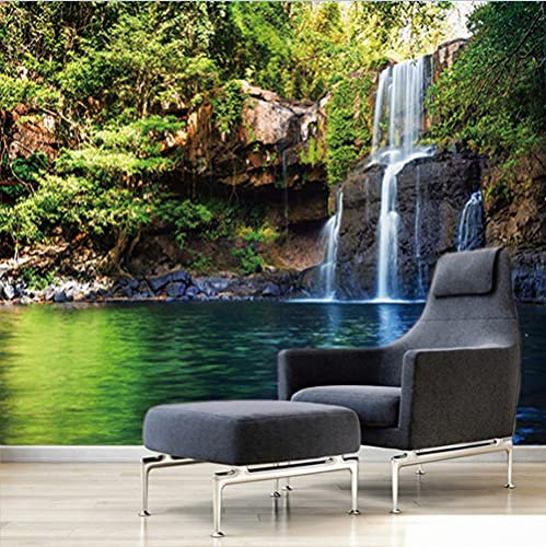 Fotomural Vinilo Para Pared Cascada Blanca Del Bosque Fotomural Para Paredes Mural Vinilo Decorativo Decoración Comedores, Salones,Habitaciones 150X100Cm