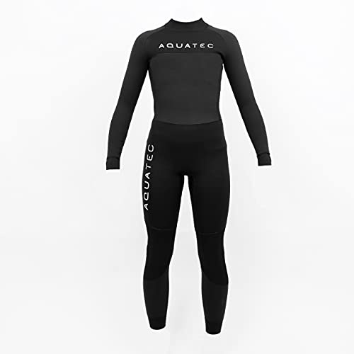 AquaTec Intermediate 4/3mm Kids Wetsuit - Unisex, Girls & Boys Wetsuit | Thick Neoprene Wetsuits + Detachable Zipper | Children's Wet Suit | Water Sports, Swimming & More
