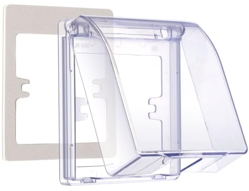 Cabilock Plug Protector Outdoor Waterproof Box 86 Type Wall Plate Panel Box PVC Transparent Plug Box Guard Case Protector Outdoor Electrical Outlet Covers