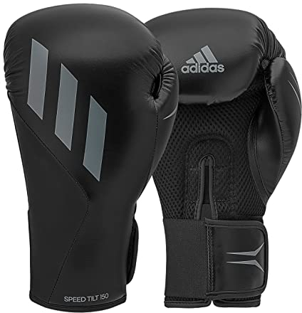 adidas Herren Tilt 150 Boxhandschuhe, Schwarz/Grau, 16 oz EU
