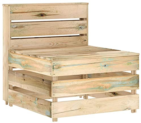 Catherinol Garten-Paletten-Mittelsofa, Loungesofa, Sitzecke Garten, Gartensofa, Multifunktionssofa, Balkonset, Palettenmöbel, Europaletten Möbel, Imprägniertes Kiefernholz