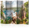 murando Raumteiler Foto Paravent Landschaft 225x172 cm beidseitig auf Vlies-Leinwand bedruckt Trennwand Spanische Wand Sichtschutz Raumtrenner Design Wasserfall Botanik tropisch Dschungel c-B-0138-z-c