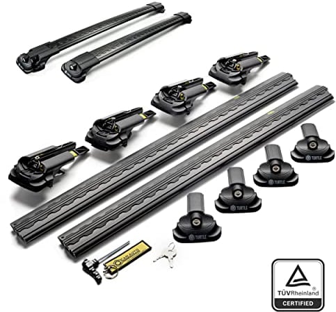 Turtle AIR1 | Dachgepäckträger Dachträger | Kompatibel mit Mercedes ML W166 2011-2019; Dient der Montage von Dachboxen, oder Dachfahrradträger, Leiter | Robuste Konstruktion aus Aluminium | TÜV
