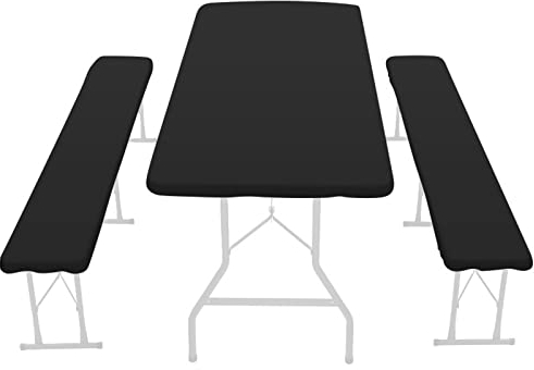 3 TLG Biertischauflagen Set mit Sitzpolsterung,Wasserdichte Oxford-Stoff Camping Tischdecke mit Elastischen Kanten für Bierzeltgarnitur, Picknicktisch-Abdeckung mit Bankabdeckungen für Outdoor (B)