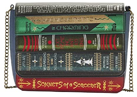 Loungefly Mädchen Fantastische Tierwesen Magische Bücher Kette Gurt Umhängetasche, Mehrfarbig/Meereswellen (Ocean Tides)