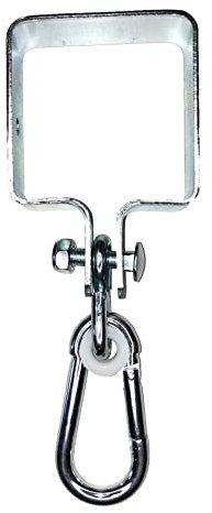 Sunload Ganci per polsini con moschettone, zincati, ganci per altalena per travi o tronchi, set da 2 (90 x 90 mm)