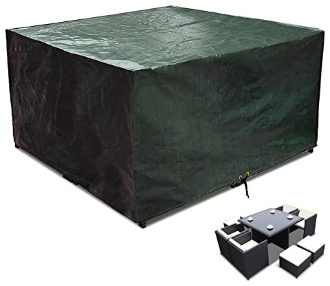 RICHIE Cube Garden Furniture Covers Waterproof, 125x125x71cm Outdoor Patio Rattan Cube Set, Garden Square Table Rattan Sofa Furniture Windproof and Anti-UV