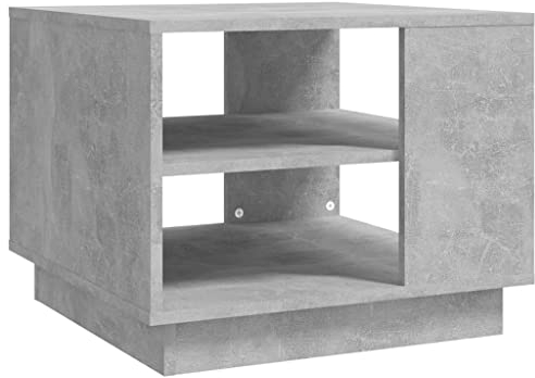 vidaXL Couchtisch mit Schubladen Beistelltisch Kaffeetisch Sofatisch Teetisch Tisch Wohnzimmertisch Ablagetisch Betongrau 55x55x43cm Holzwerkstoff