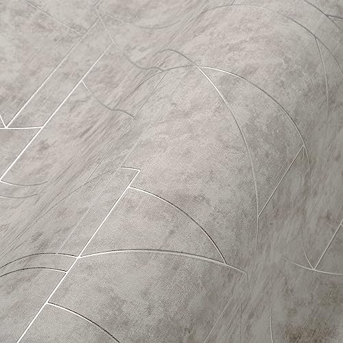 Livingwalls Travel Styles Vliestapete - Tapete mit Linienmuster in Grau und Silber - klassische Wandtapete für verschiedene Räume in 10,05 m x 0,53 m