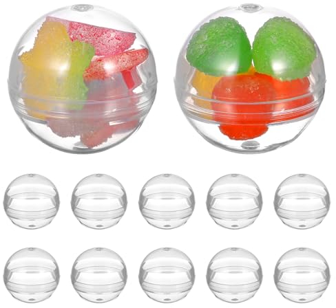 SEWACC 100 Stück Kleine Runde Kapseln Leere Runde Klare Kapseln Kunststoff Transparente Kugeln Verdrehte Runde Kugeln Klare Befüllbare Greifbälle (Größe 1)