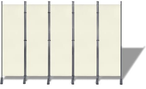 SUBTLETY Biombo de 5 piezas de tejido de poliéster, para interiores y exteriores, plegable, 280 x 180 cm, con clavos para el suelo, balcón, privacidad, separador de habitaciones, para jardín, salón,