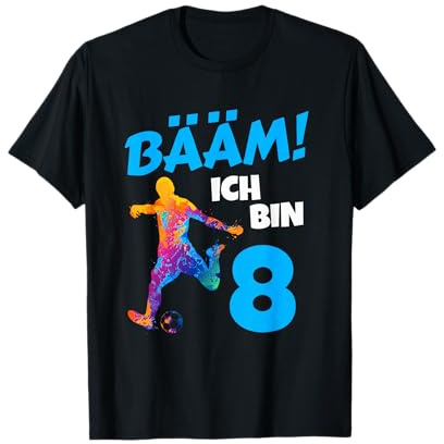 Bääm ich bin 8 Geburtstag Junge 8 Jahre Fussball Geburtstag T-Shirt